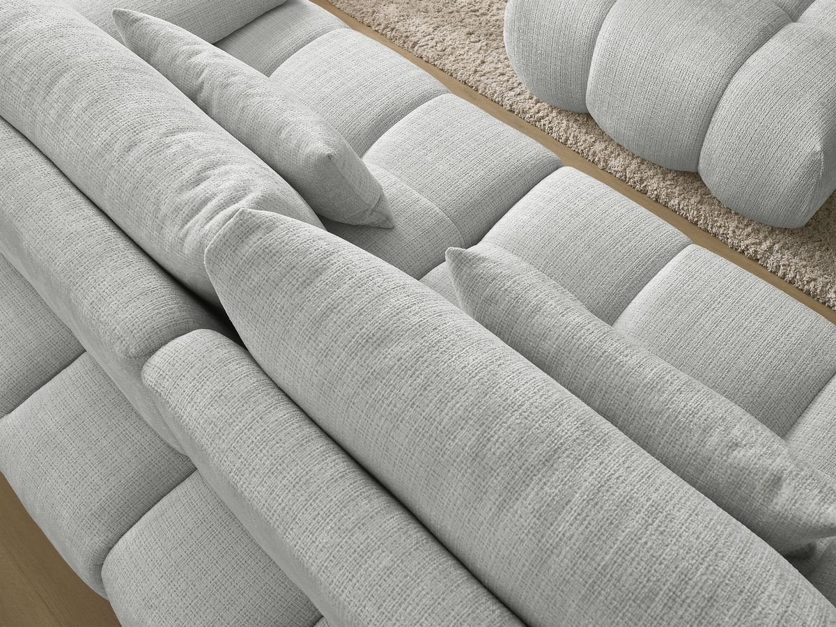 Bobochic Ivane Sofa 4-Sitzer Strukturstoff Hellgrau