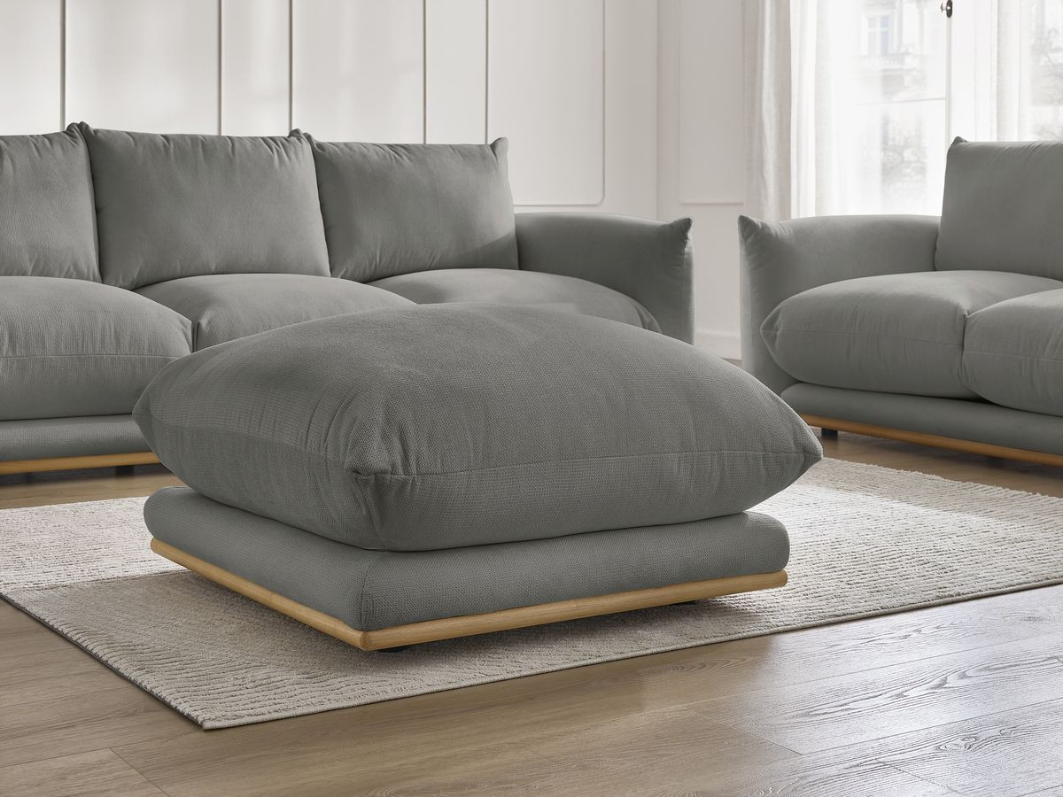 Bobochic Ernest Sofa 6-Sitzer mit Pouf Stoff Dunkelgrau