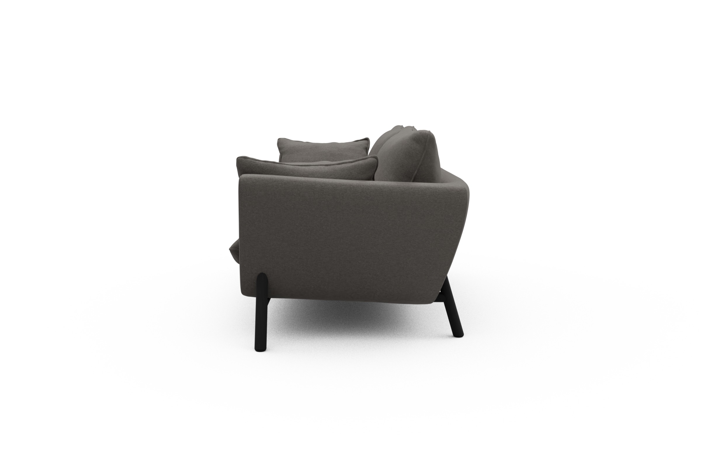 Sofa Emil 2-Sitzer Beinfarbe Eiche Schwarz Satya-Taupe
