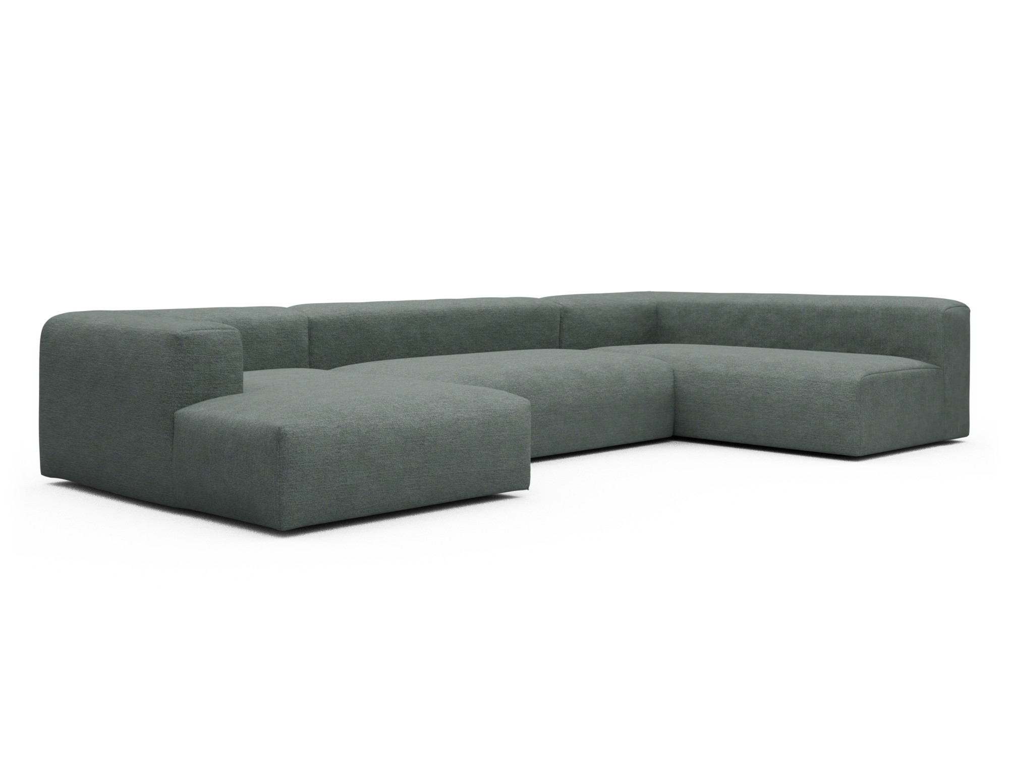 Skandi Home Wohnlandschaft Fred Chaiselongue links mit 2-Sitzer und lange Armlehne rechts Carreno-Ice-Blue moebelfaktor