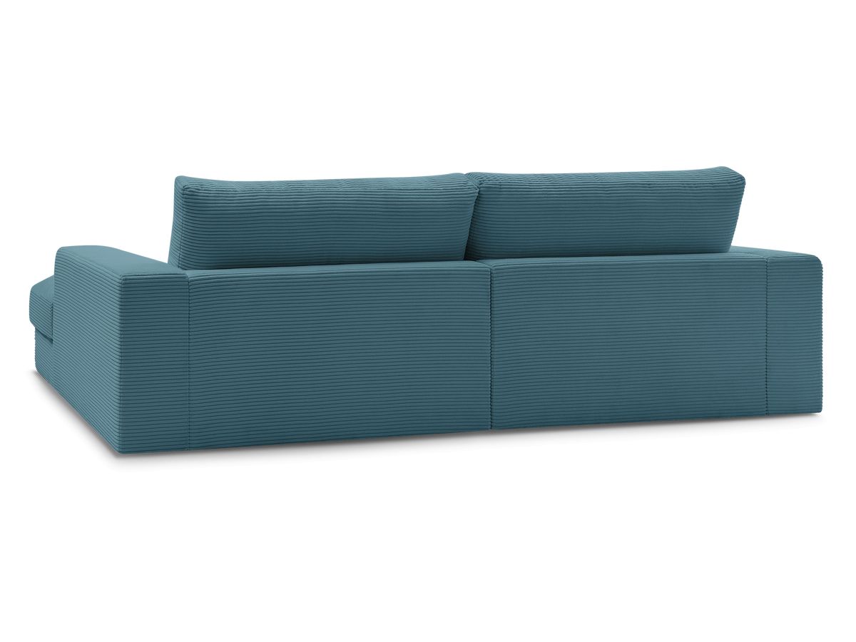 Bobochic Leonard Ecksofa mit Pouf 234 × 159 cm Cordsamt Hellblau Ecke links