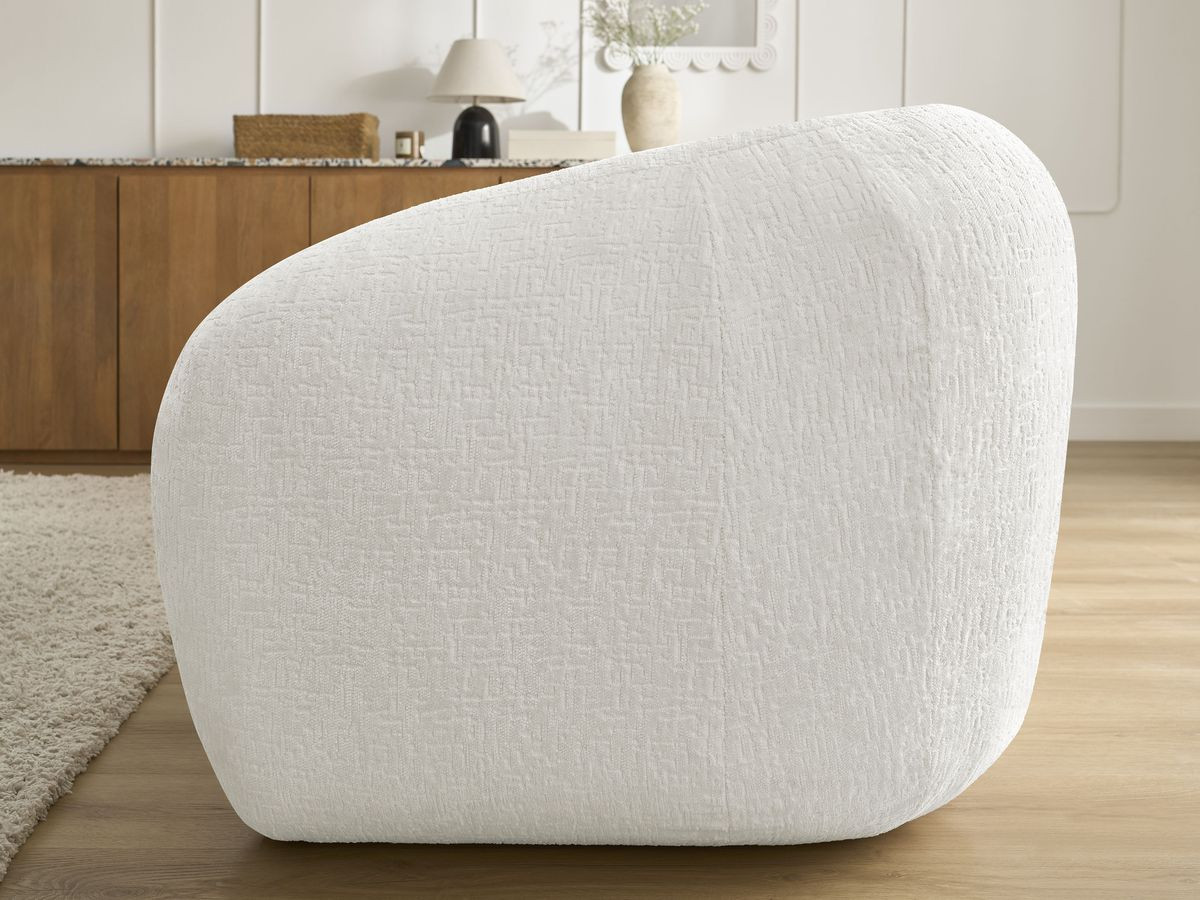 Bobochic Neyo Schlafsofa 3-Sitzer Strukturstoff Weiß