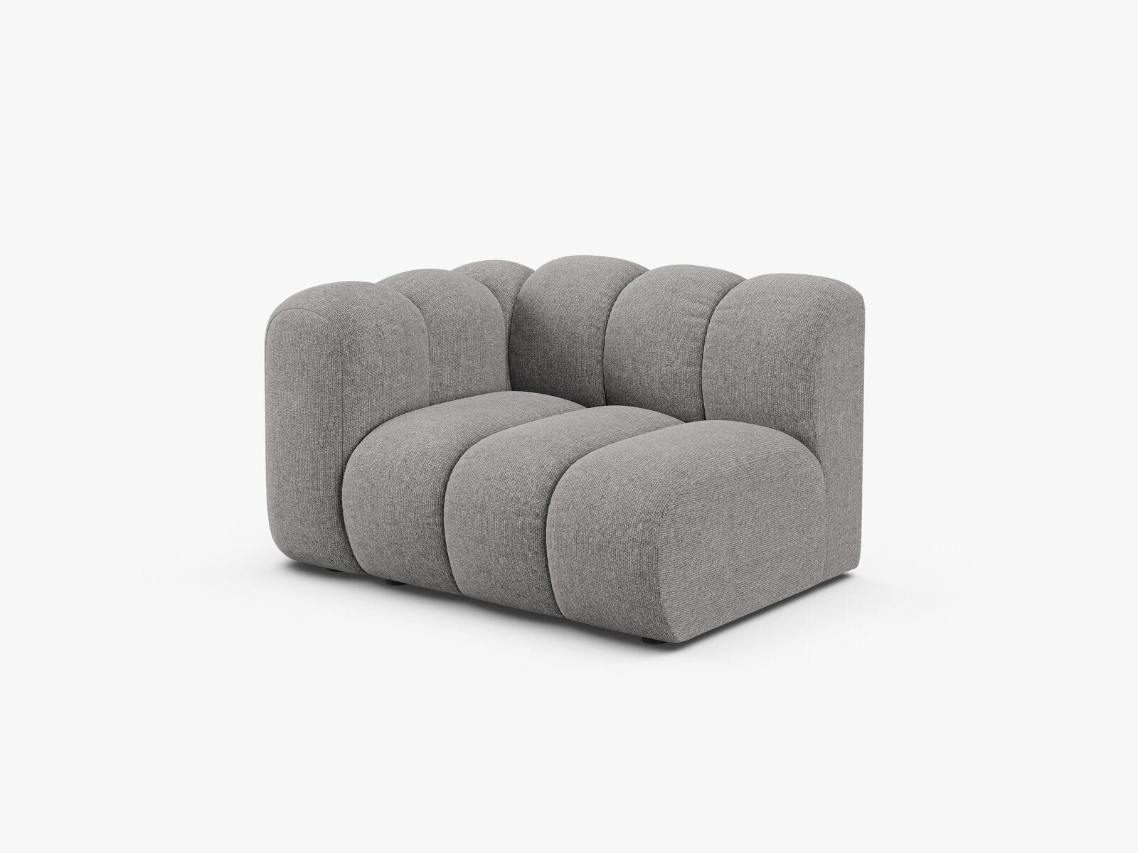 Micadoni Modul Lupine 1-Sitzer Links Chenille Eden Hellgrau