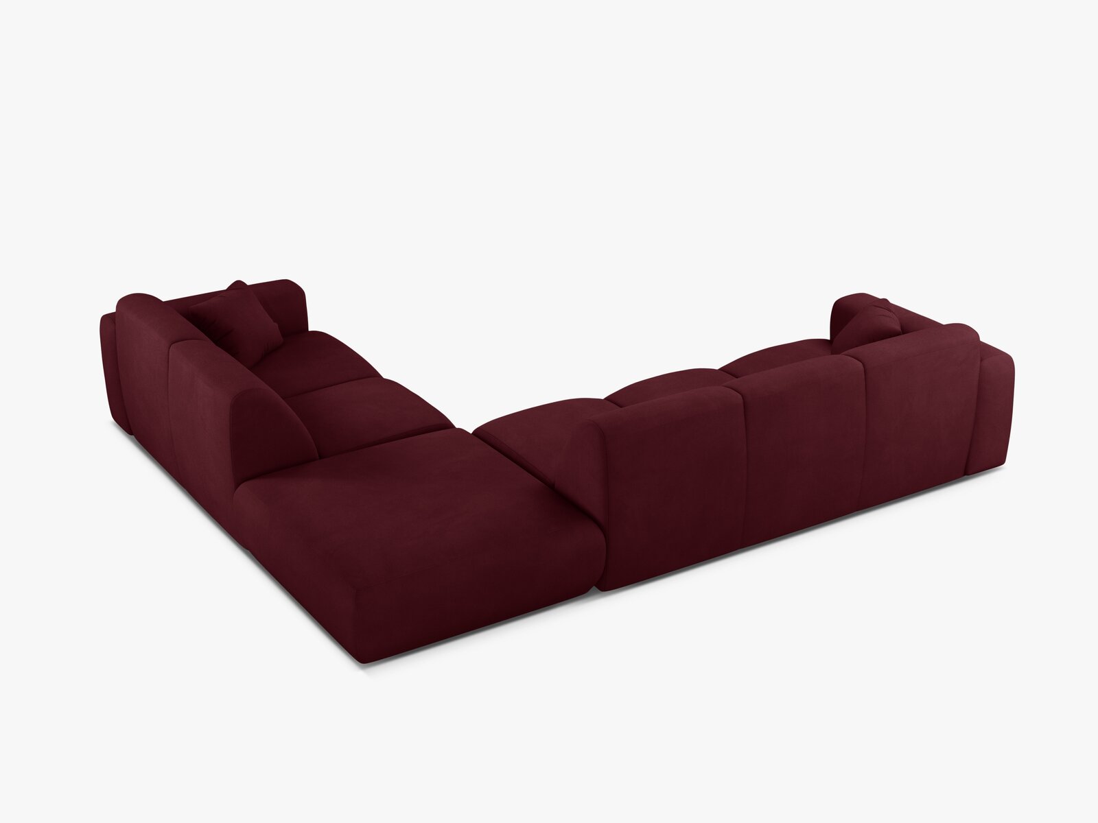 Micadoni Ecksofa Molino 6-Sitzer Rechts Strukturierter Stoff Rebel Bordeaux