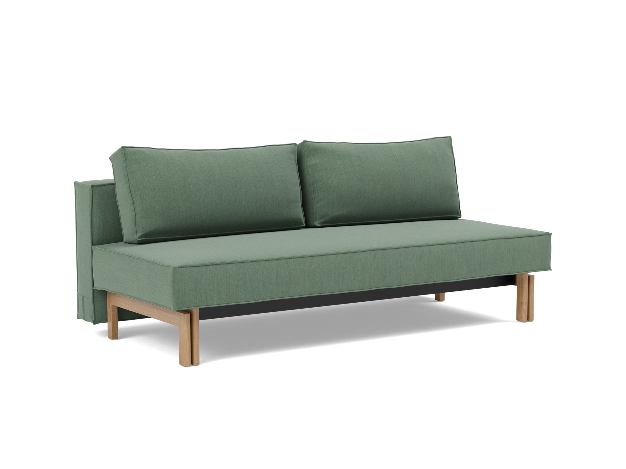 Schlafsofa Sly Flachgewebe Elegance 518-Green Beine Eiche