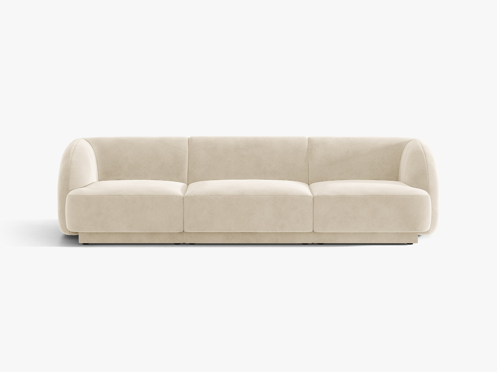 Micadoni Sofa Miley 3-Sitzer Samt Venus Helles Beige