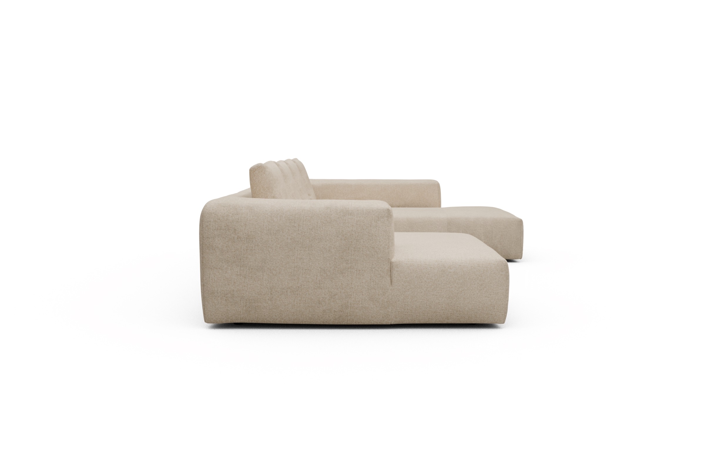 Wohnlandschaft Fred Relax-Ecke rechts mit 2-Sitzer und Chaiselongue links Casone-Natural-Beige