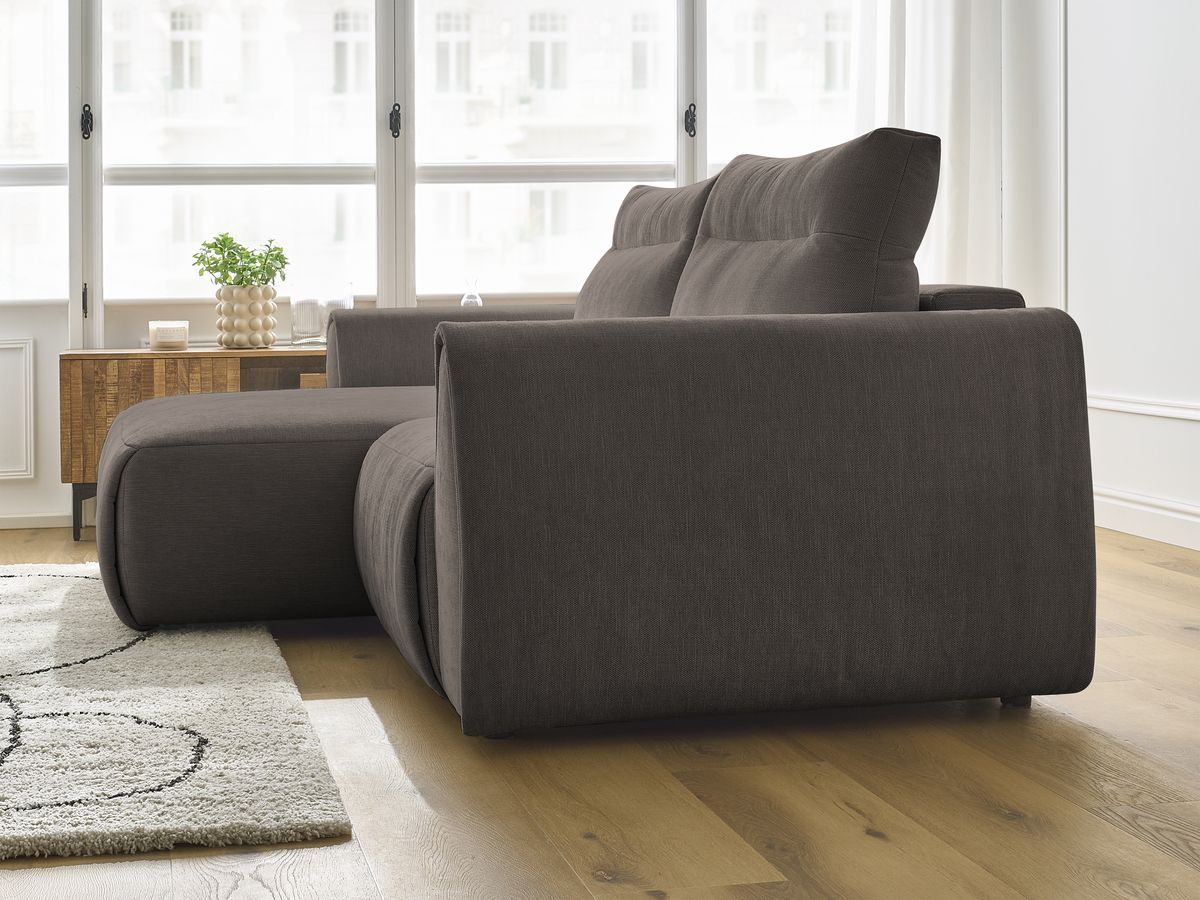 Bobochic Aden Ecksofa 246 × 152 cm Stoff Taupe Ecke links