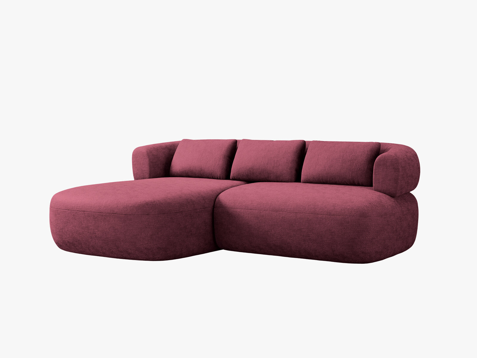 Micadoni 5-Sitzer Ecksofa Jenny Kleine Version Links Chenille Perfect Harmony Kirschbaum
