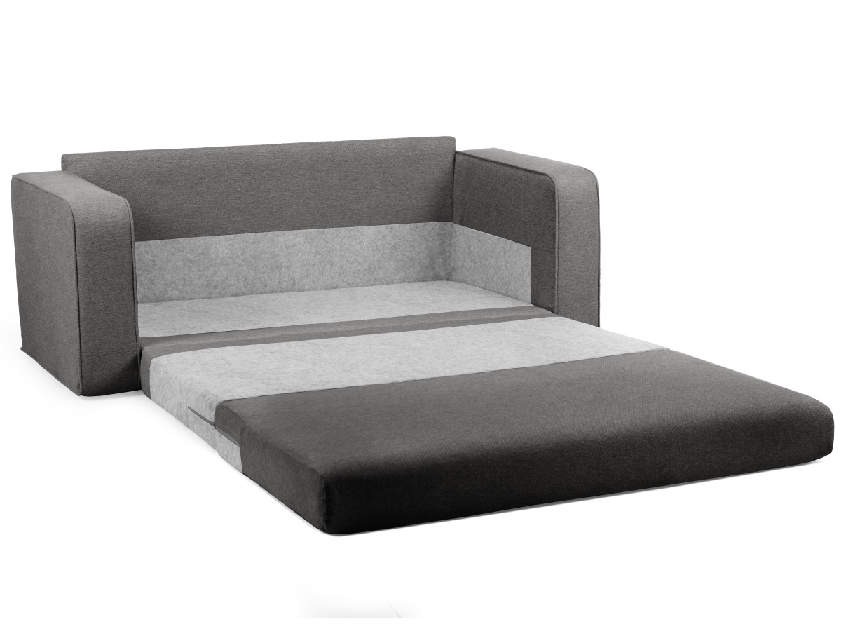 Bobochic Come Schlafsofa 2-Sitzer Melange-Stoff Dunkelgrau