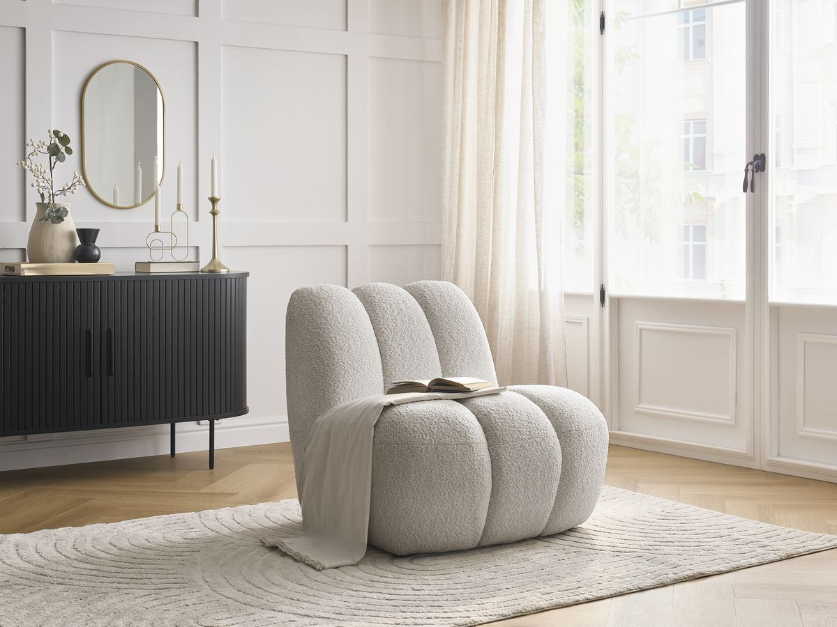 Bobochic Janissaire Sessel 81 × 90 cm Bouclé-Stoff Beige