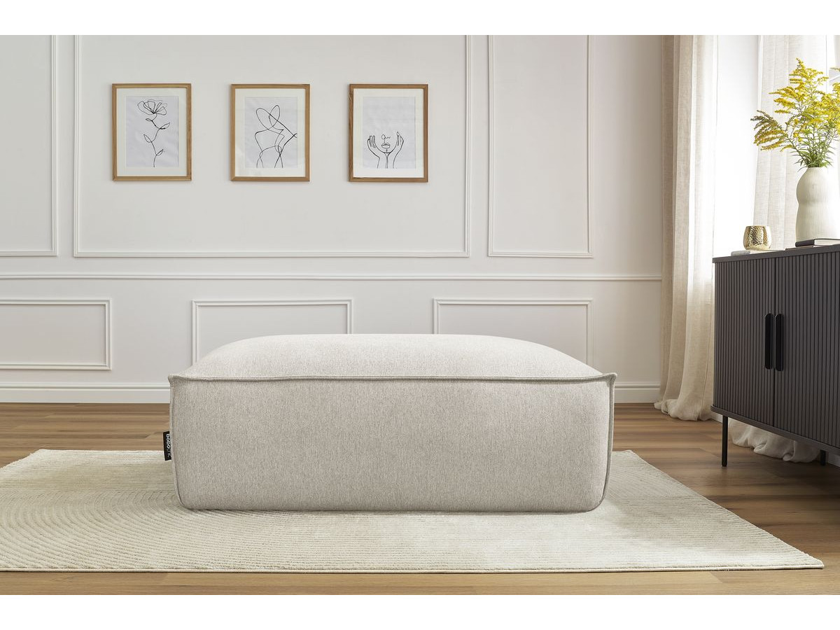 Bobochic Boheme Pouf Melange-Stoff Beige