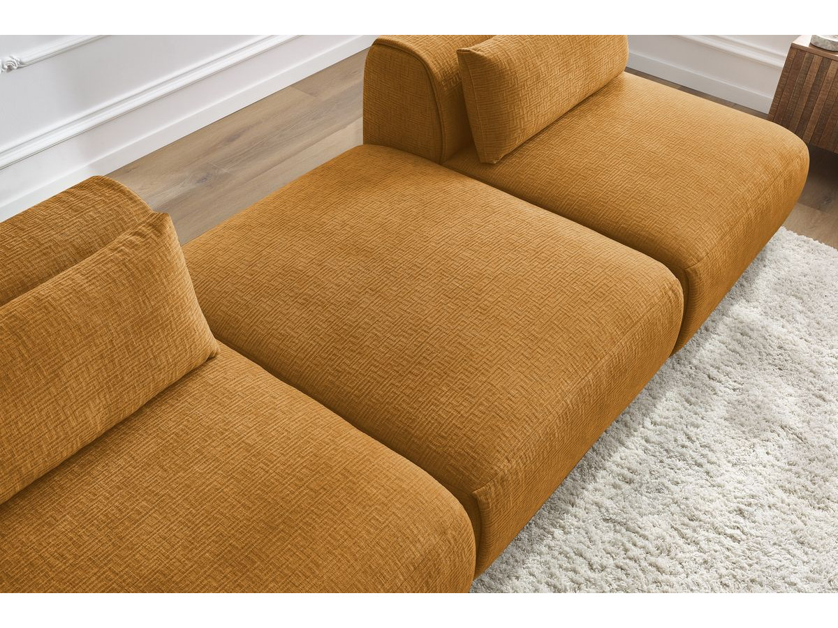 Bobochic Jeanne Sofa 3-Sitzer Strukturstoff Gelb