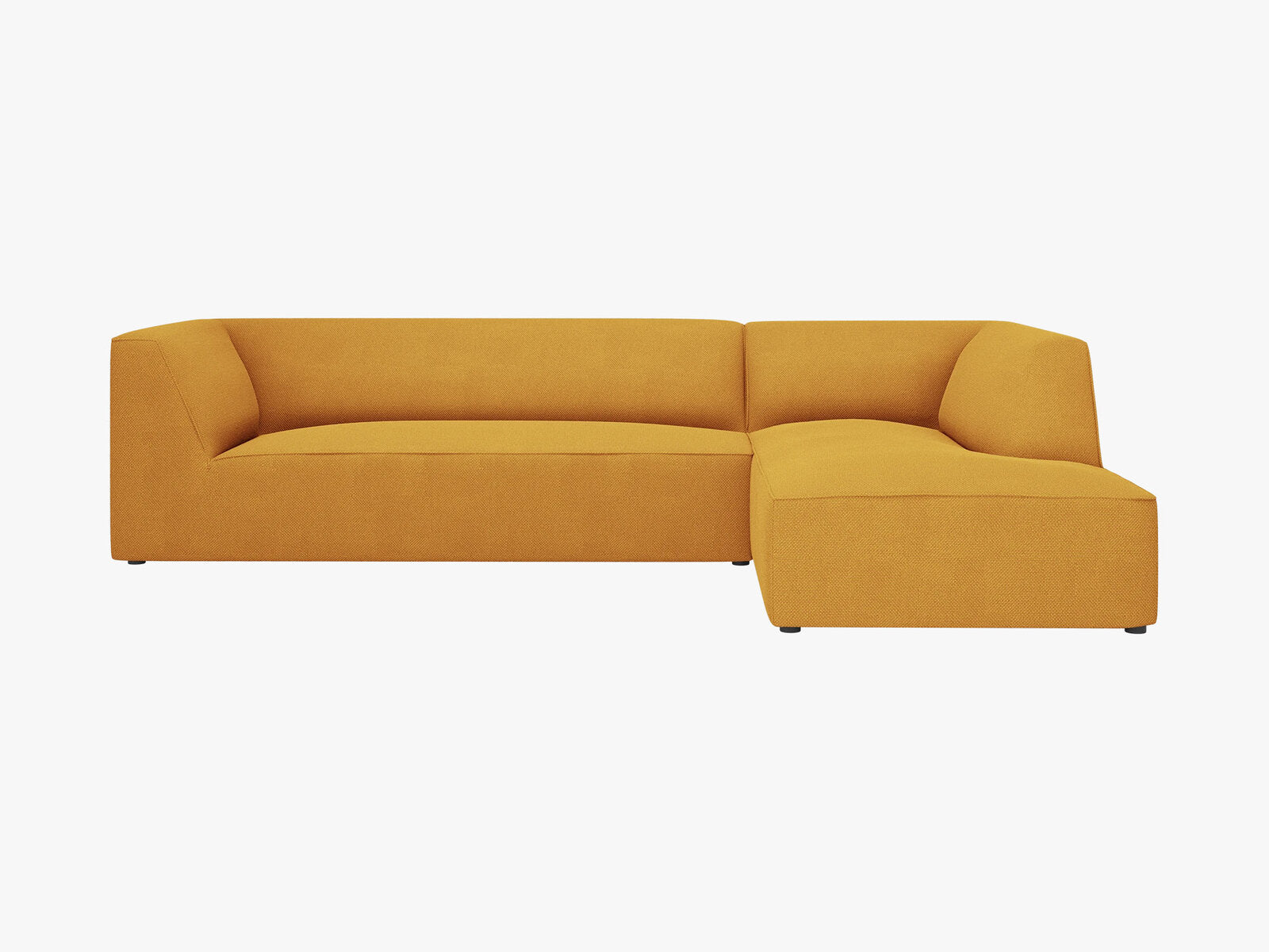 Micadoni 4-Sitzer Modular Sofa Ruby Rechts Strukturierter Stoff Ottawa Gelb