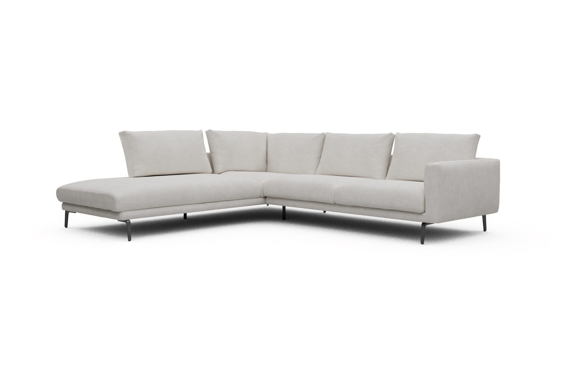 Ecksofa Karl Relax-Ecke links mit 2,5-Sitzer Vivus-Dusty-Off-White