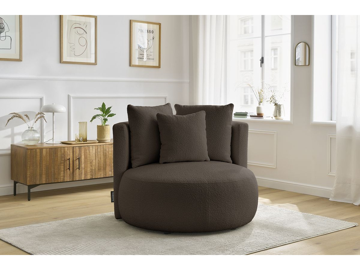 Bobochic Cesar Sessel Bouclé-Stoff Braun