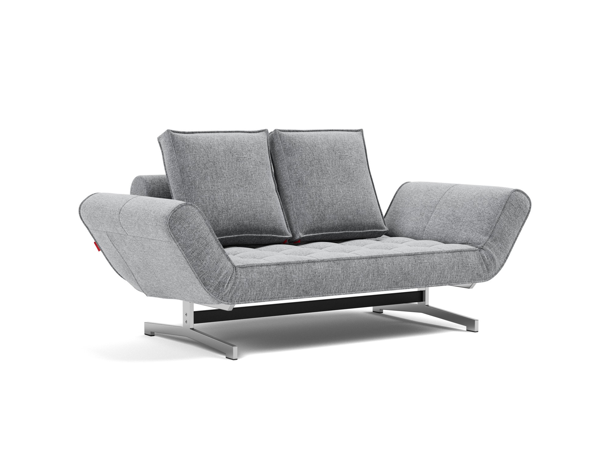 Tagesbett Ghia Strukturierter Stoff Twist 565-Granite Beine Chrom