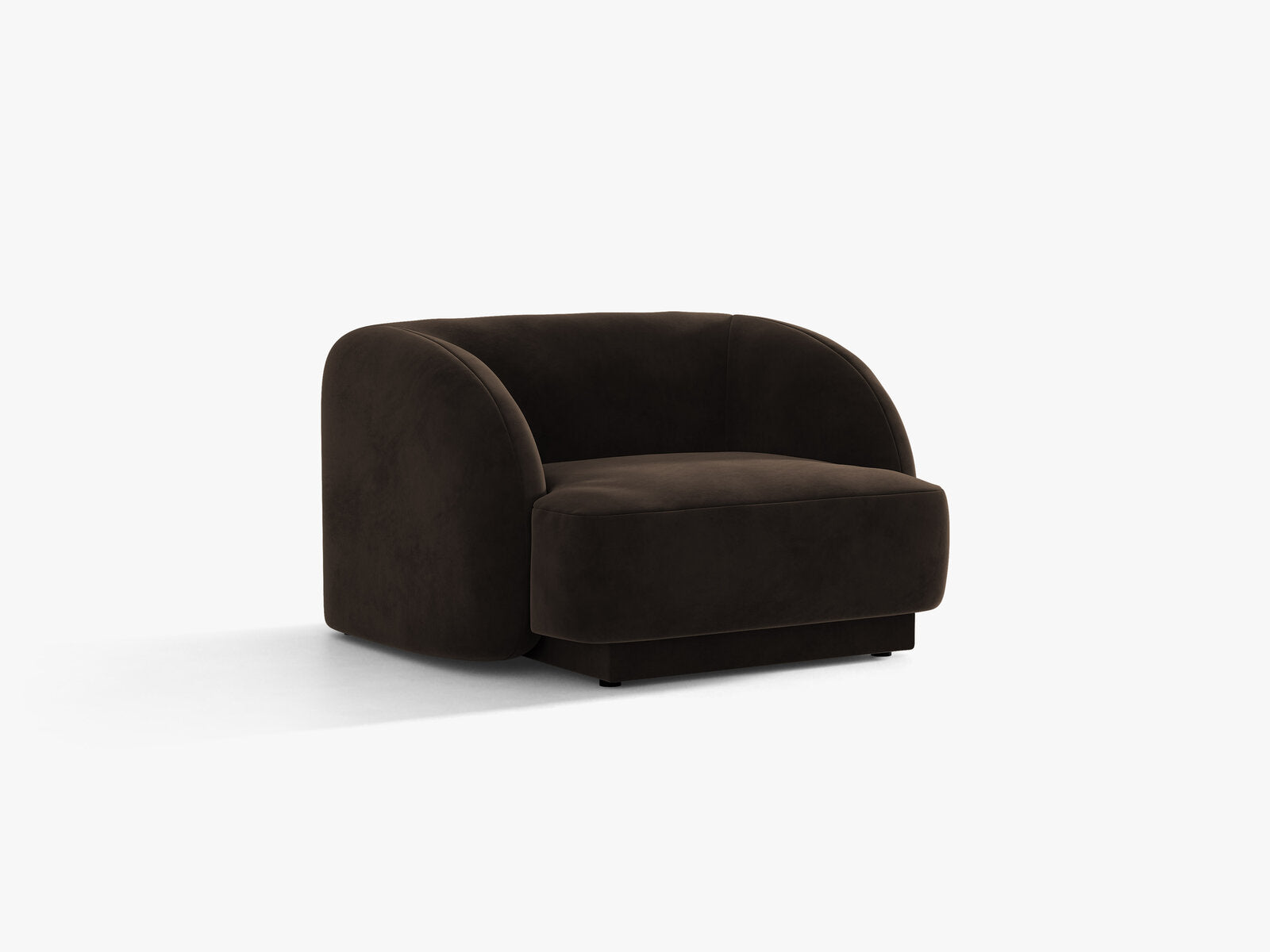 Micadoni Sessel Miley 1-Sitzer Samt Bluvel Dunkelbraun