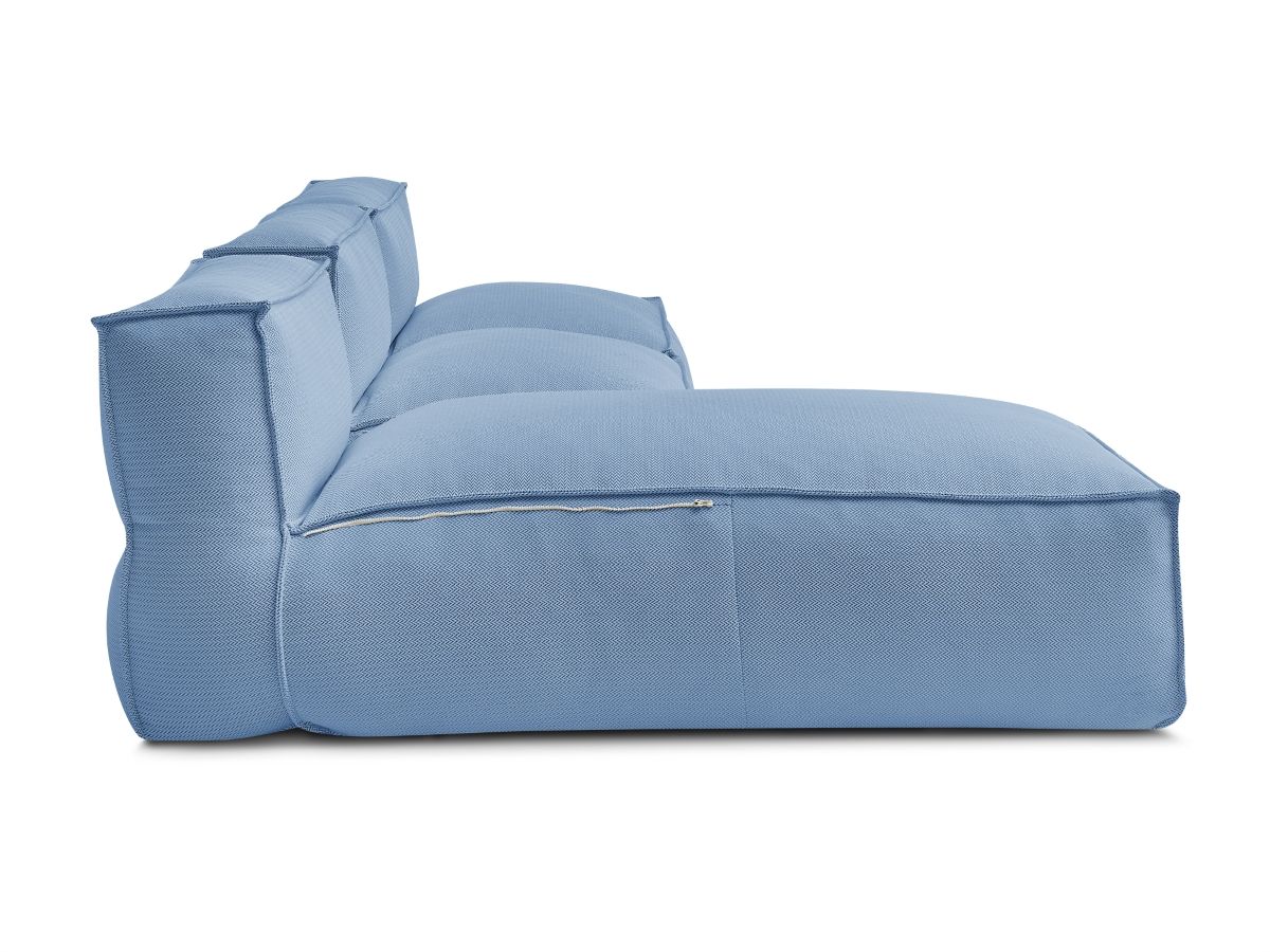 Bobochic Biarritz Gartensofa 3-Sitzer Melange-Stoff Blau