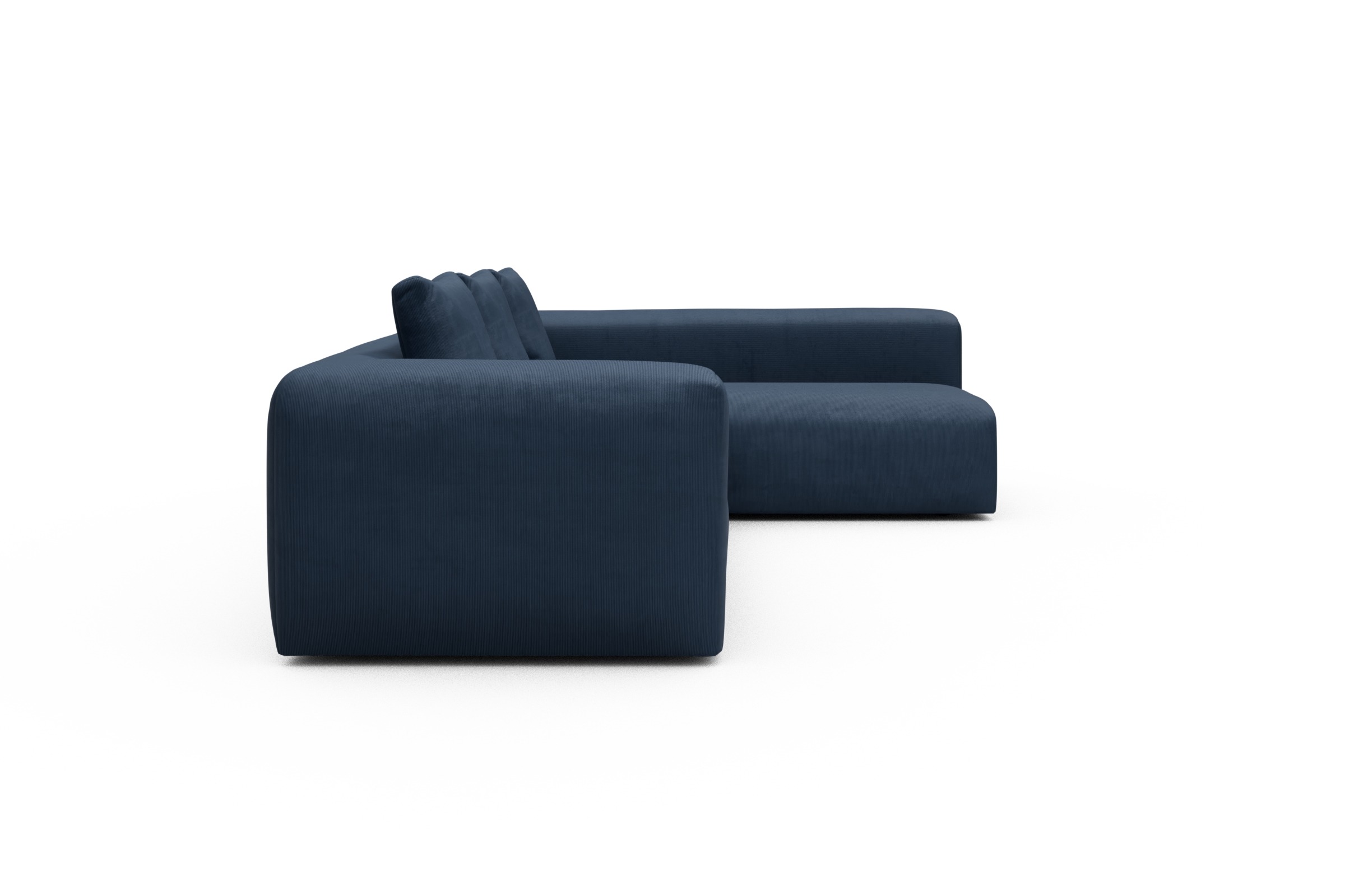 Ecksofa Fred 2x 2,5-Sitzer rechts offen Cordufine-Royal-Blue