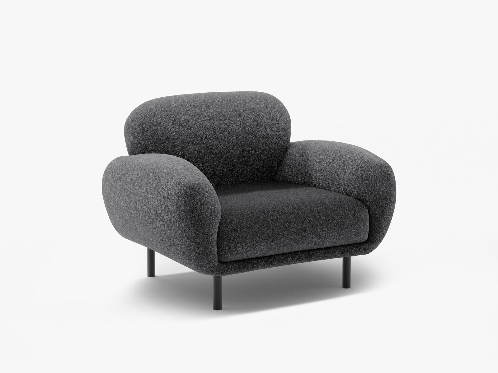 Micadoni Sessel Poppy Boucle Baloo Dunkelgrau