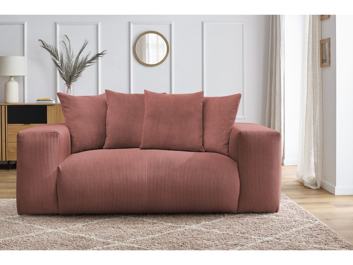Bobochic Voltaire Sofa 2-Sitzer Cordsamt Rosa