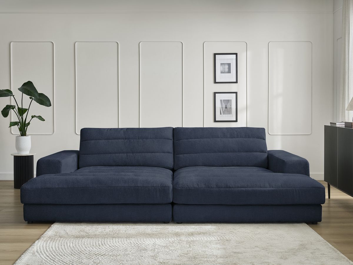 Bobochic Sierra Sofa 4-Sitzer Strukturstoff Dunkelblau