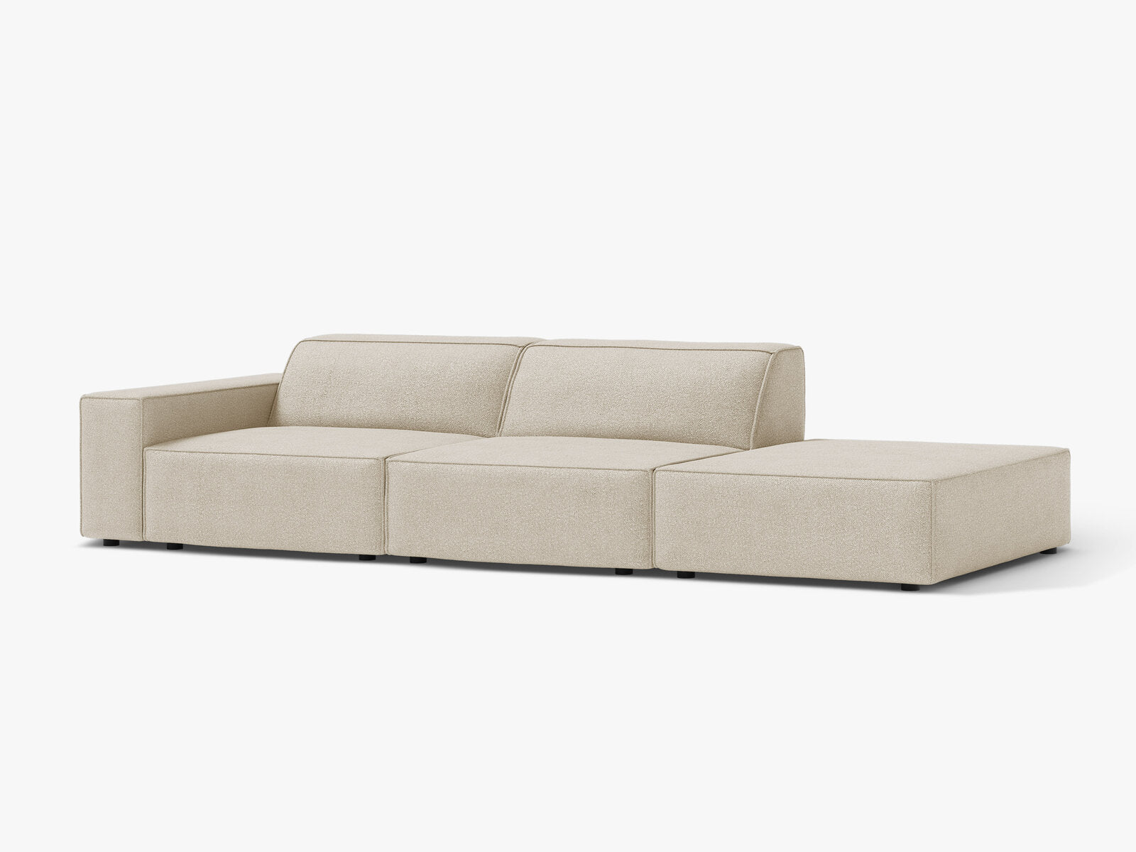 Micadoni Sofa Jodie 3-Sitzer Rechts Boucle Baloo Beige