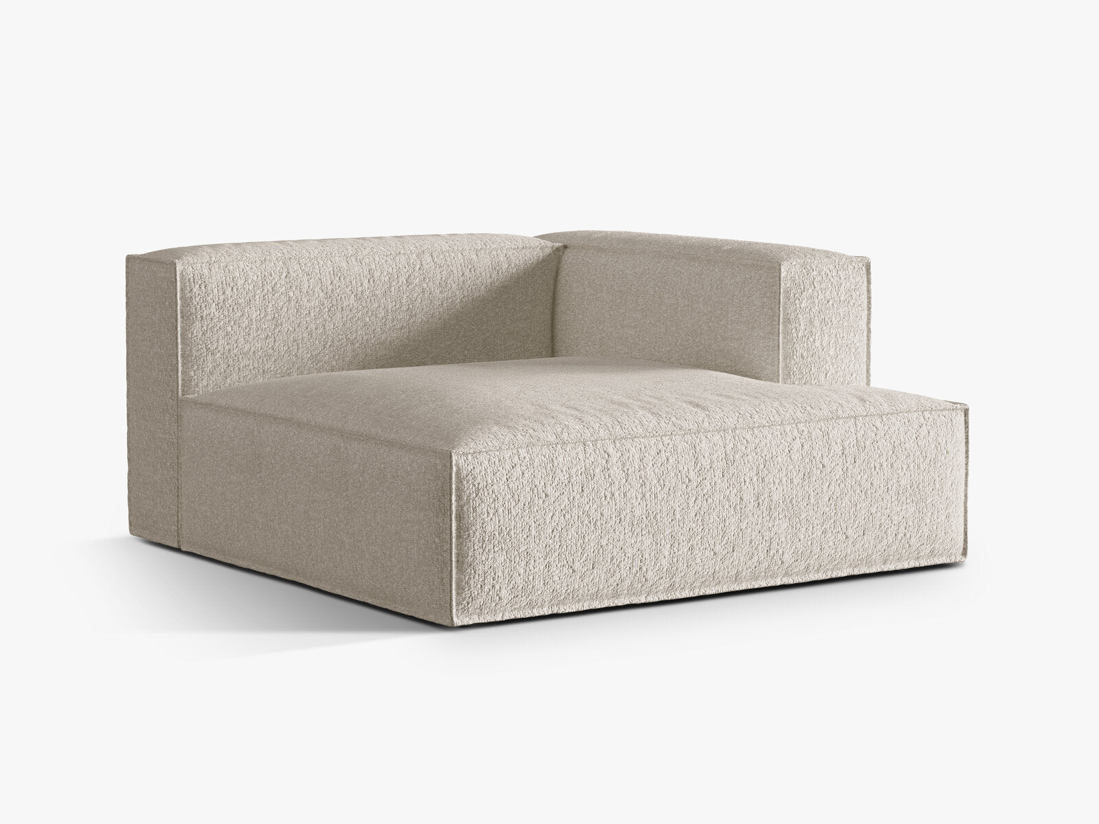 Micadoni Recamiere Nuria Groß 1-Sitzer Rechts Boucle Beige