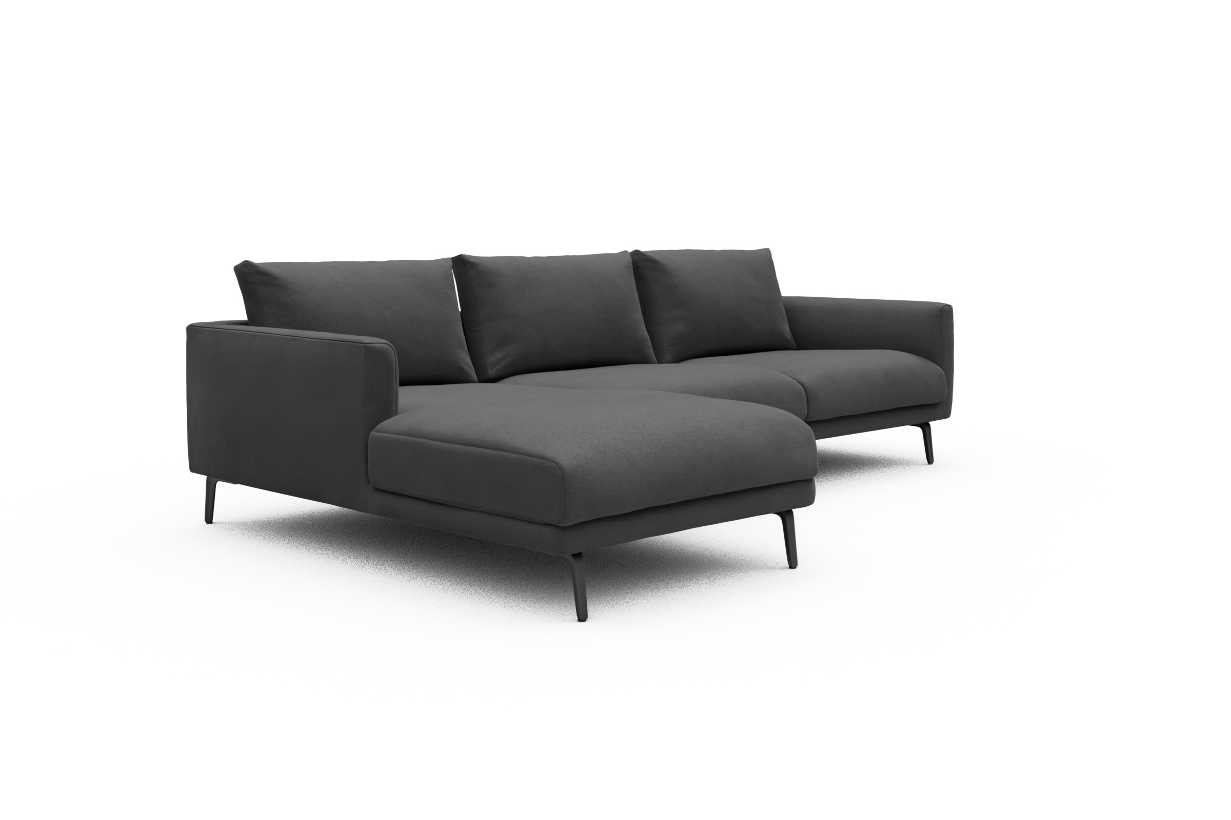 Ecksofa Karl Chaiselongue links mit 2,5-Sitzer Satya-Zinc