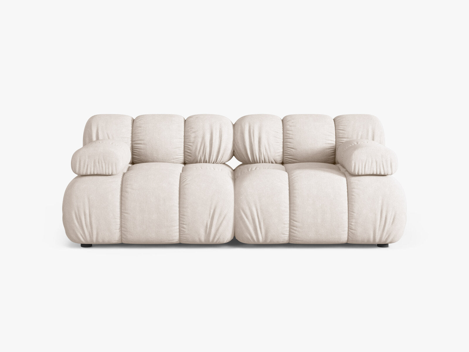 Micadoni Modulares Sofa Bellis 2-Sitzer Strukturierter Stoff Liberty Beige