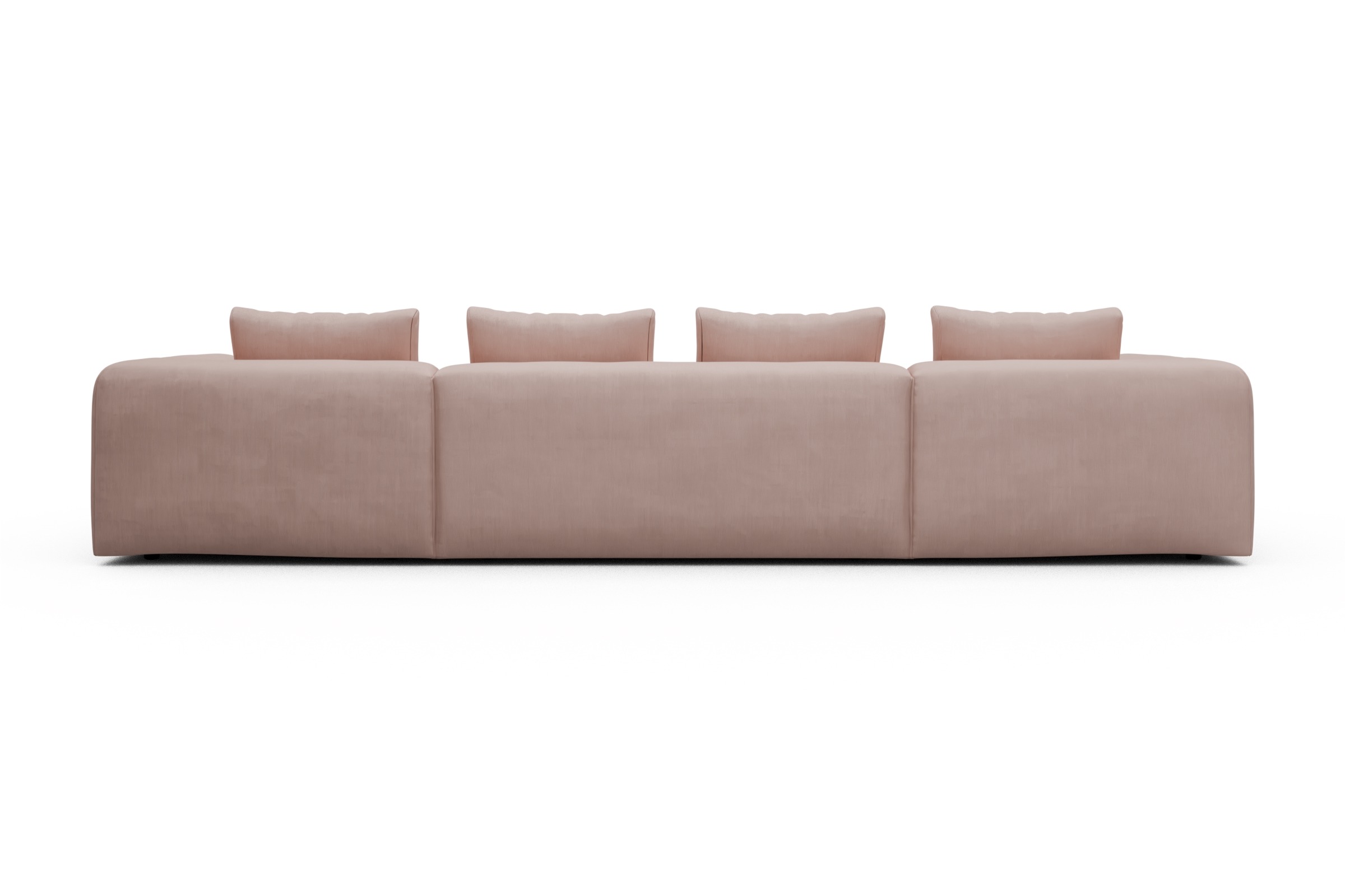 Wohnlandschaft Fred mit 2-Sitzer und Chaiselongue beidseitig Cordufine-Blush