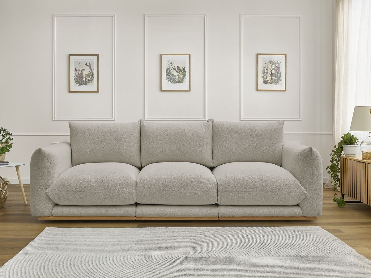 Bobochic Ernest Sofa 3-Sitzer 266 × 106 cm Bouclé-Stoff Taupe