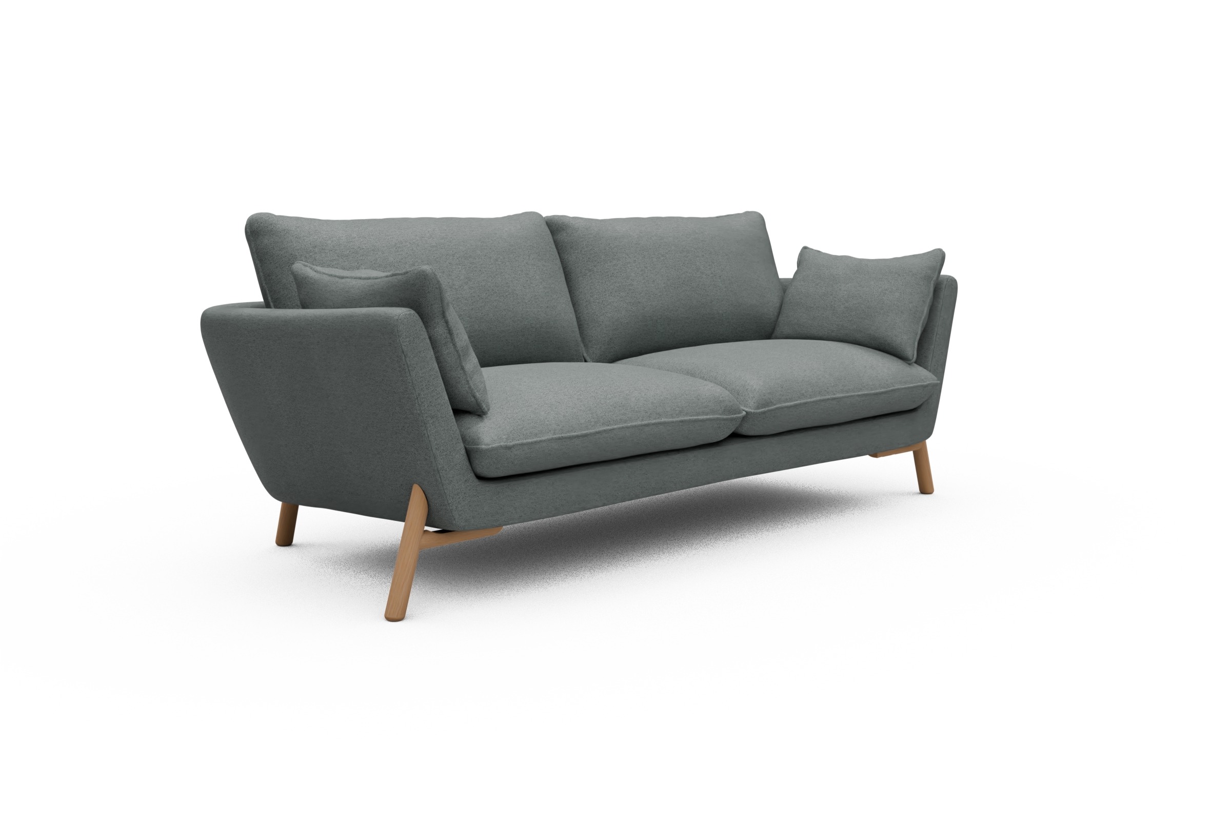 Sofa Emil 3-Sitzer Beinfarbe Eiche Natur Denari-Soft-Grey