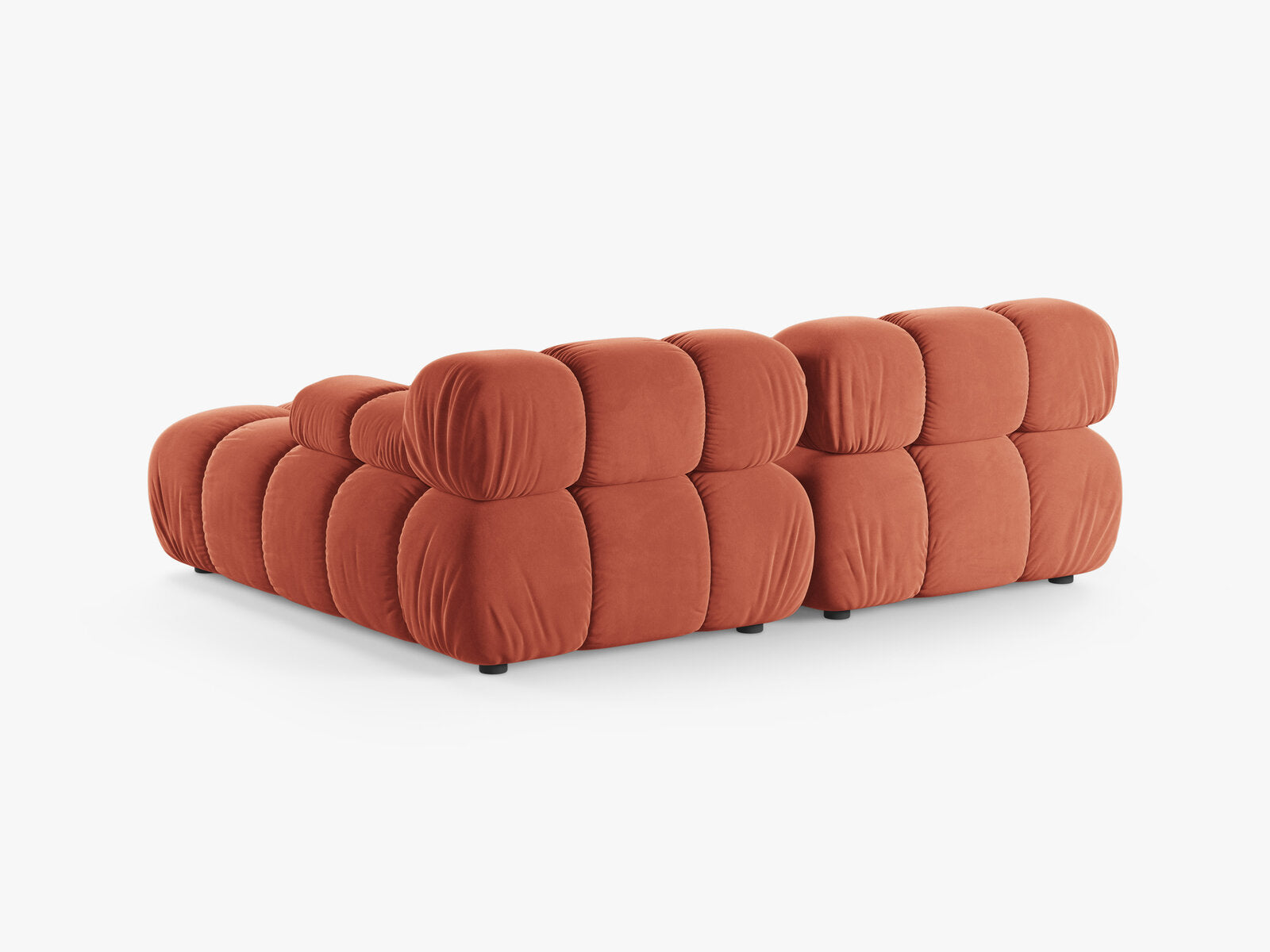 Micadoni Modulares Ecksofa Bellis 3-Sitzer Rechts Samt Venus Koralle