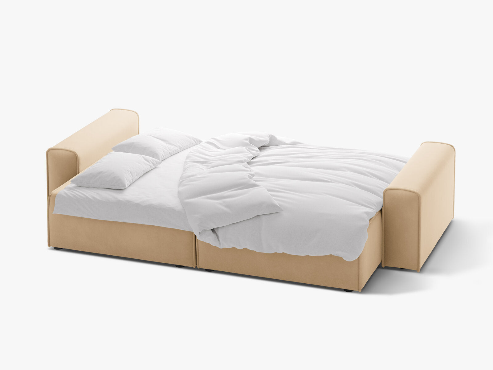 Micadoni Sofa Victor 3-Sitzer mit Schlaffunktion Samt Nude