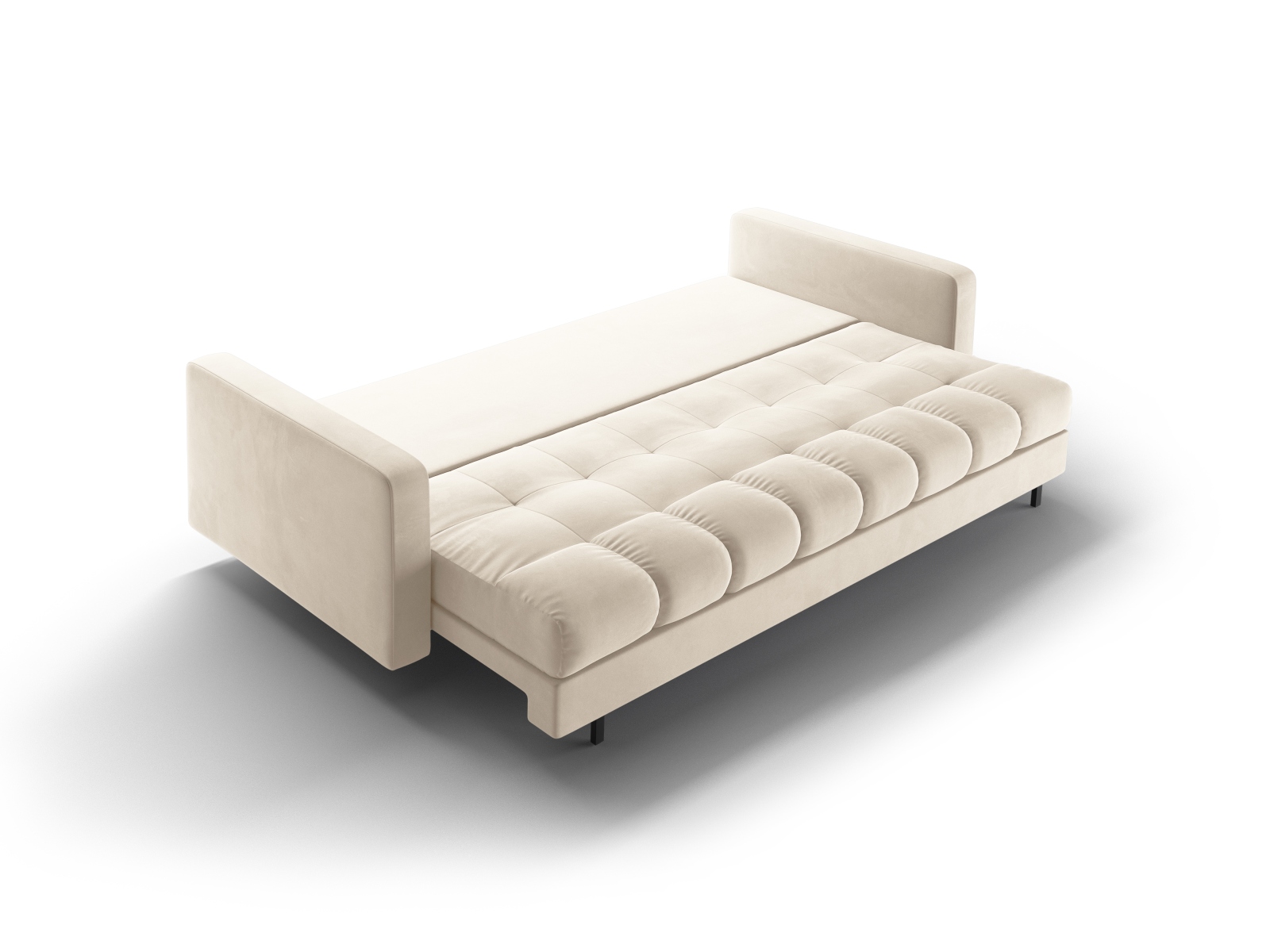 Cosmopolitan Design Schlafsofa Bali 3-Sitzer mit Bettkasten Samt Bluvel Helles Beige