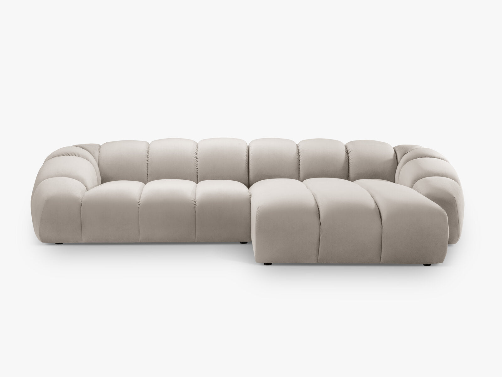 Micadoni Ecksofa Diana 4-Sitzer Rechts Samt Beige