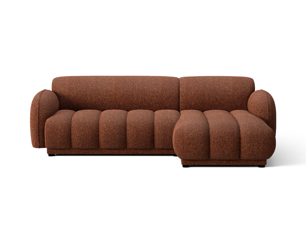 Cosmopolitan Design Ecksofa Bilbao 3-Sitzer Boucle Miles Terrakotta Rechts