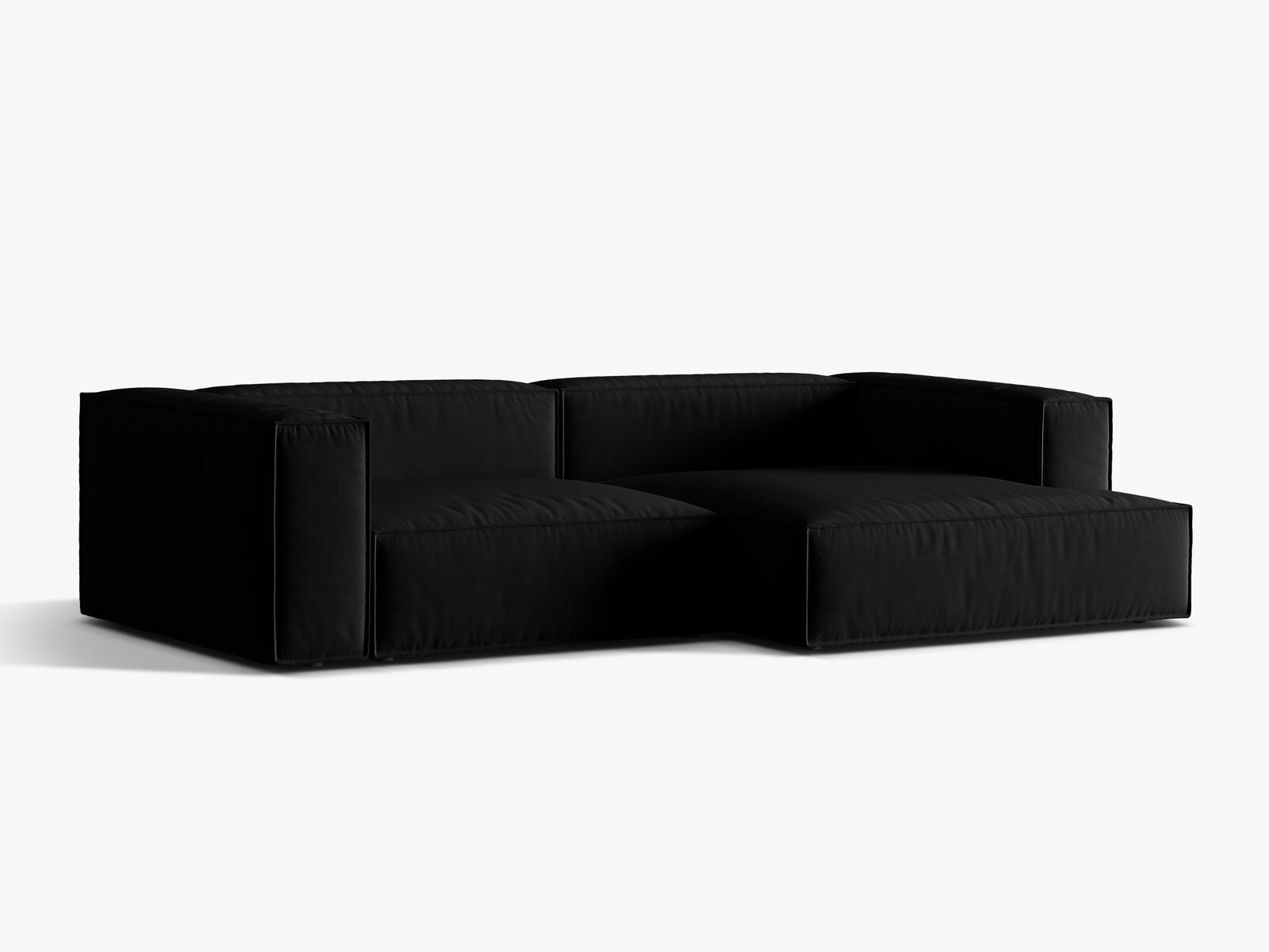 Micadoni Ecksofa Nuria 4-Sitzer Rechts Samt Schwarz