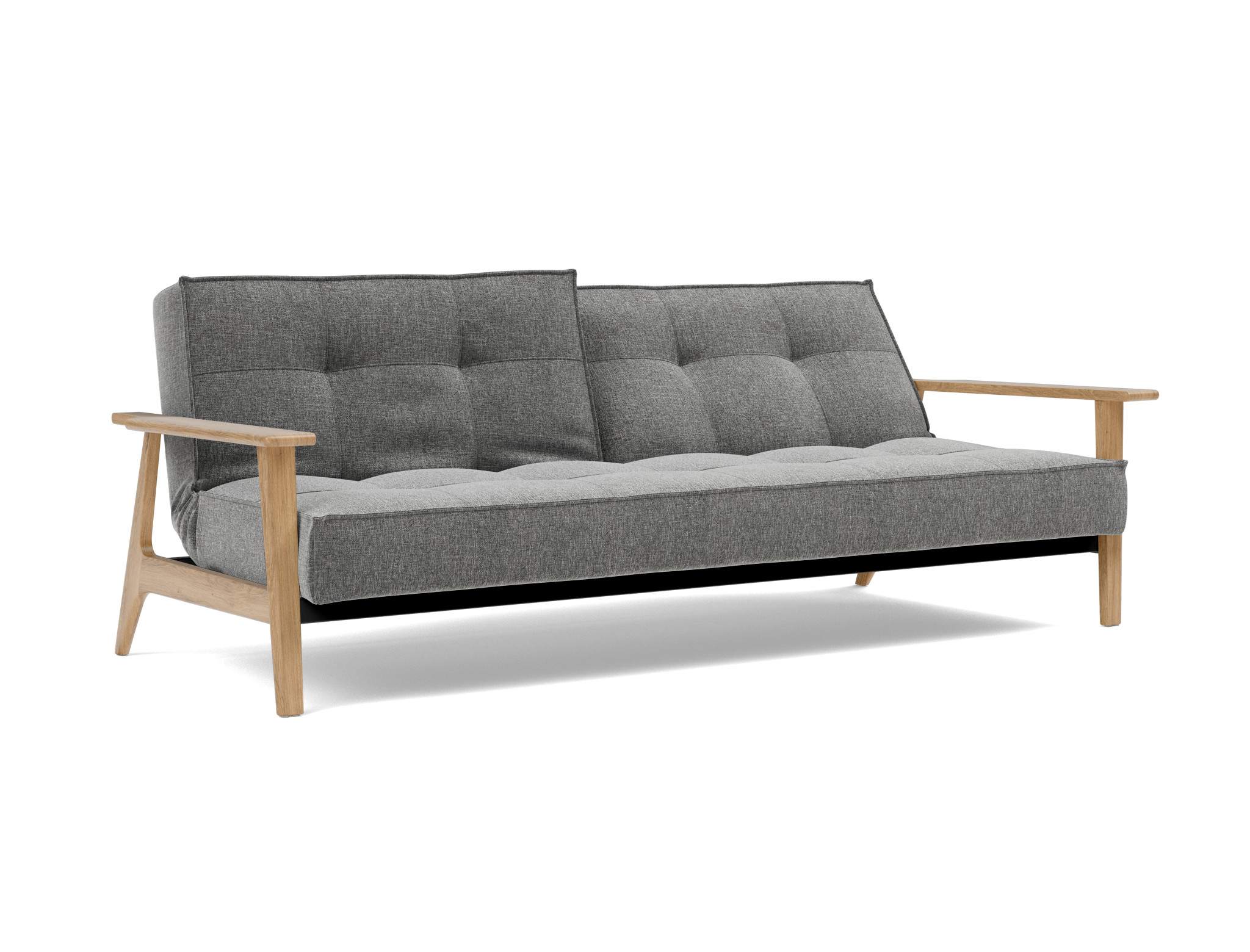Schlafsofa Splitback Frej Strukturierter Stoff Twist 563-Charcoal