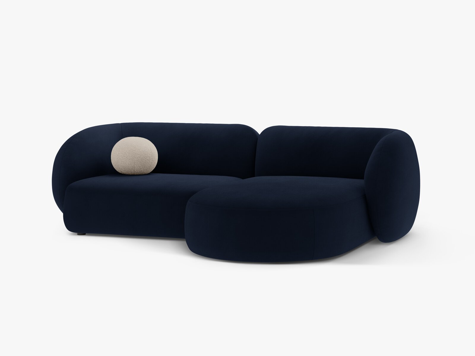 Micadoni Ecksofa Kate 2-Sitzer Rechts Samt Königsblau