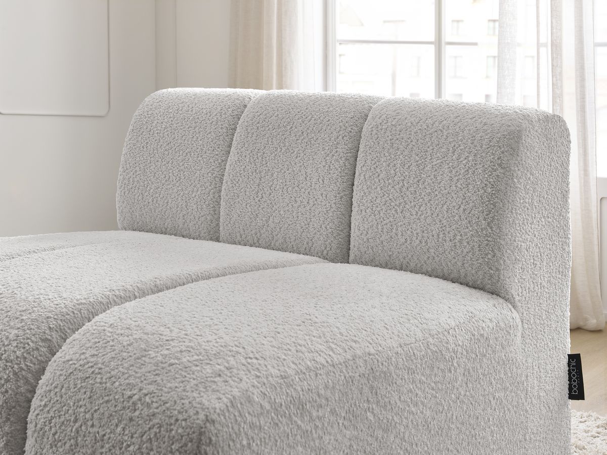 Bobochic Annecy Sofamodul 1-Sitzer Bouclé-Stoff Hellgrau