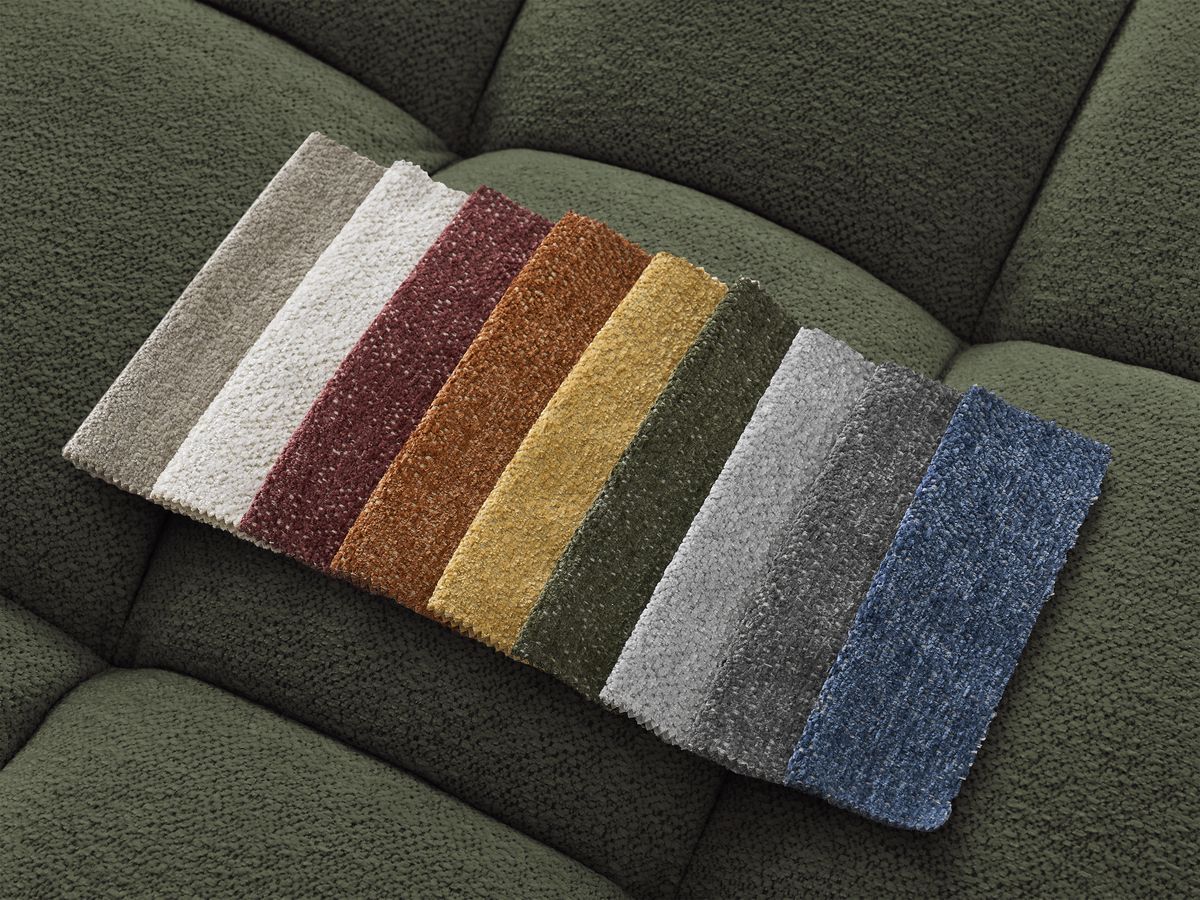Bobochic Everest Schlafsofa 3-Sitzer mit Bettkasten, 2 Kissen Melange-Stoff Grün