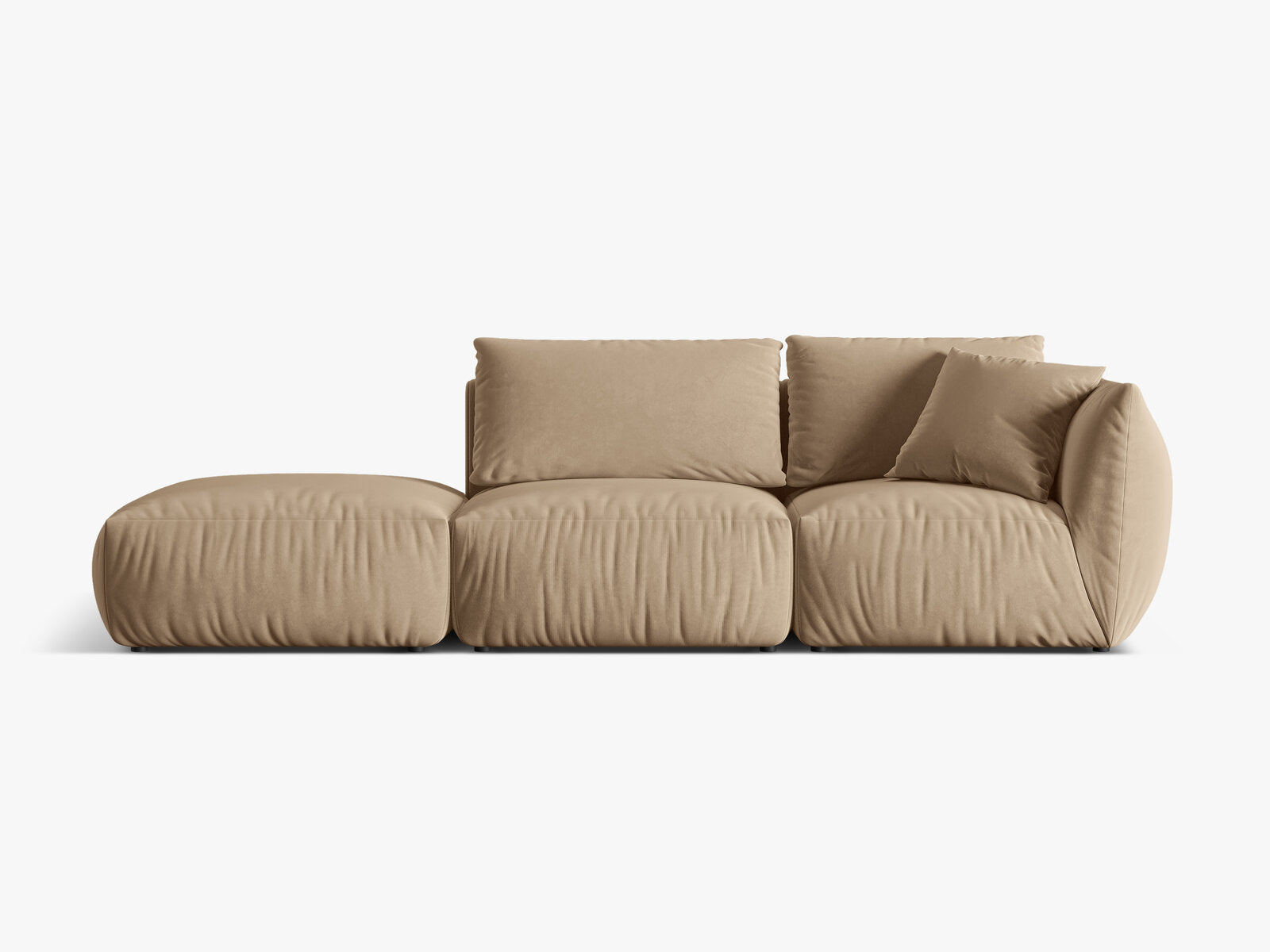 Micadoni Modulares Sofa Chris 3-Sitzer Links Samt Sand