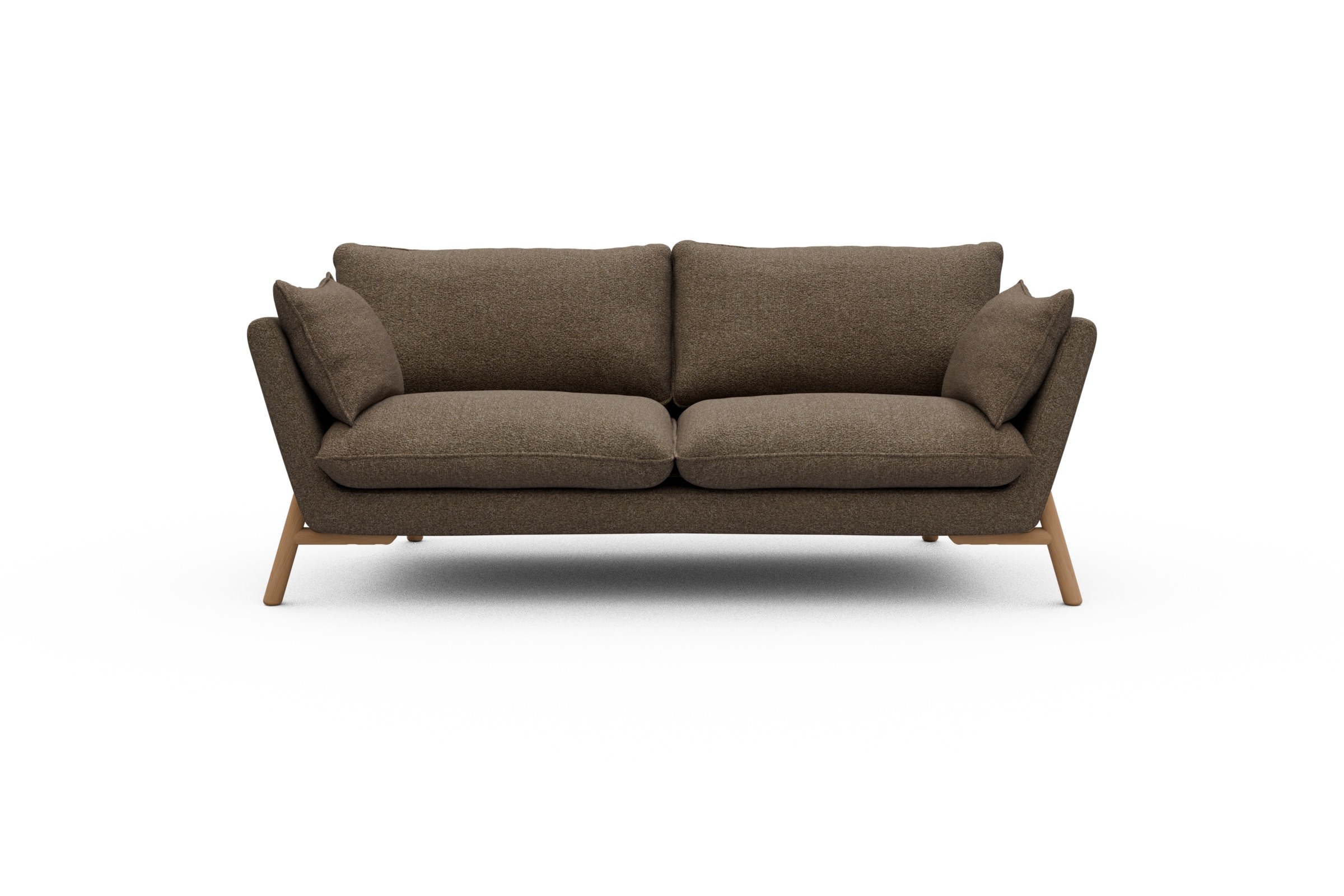 Skandi Home Sofa Emil 2-Sitzer Beinfarbe Eiche Natur Aivi-Khaki-Brown moebelfaktor