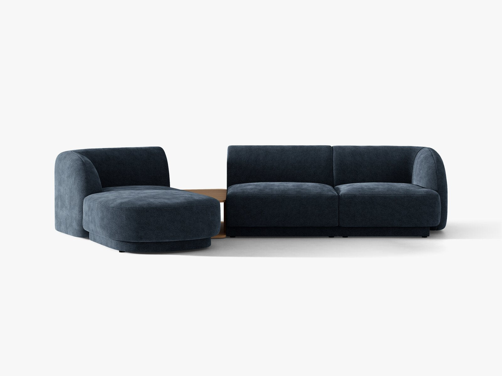 Micadoni Modulares Sofa Miley mit Recamiere 3-Sitzer Links Chenille Haga Königsblau