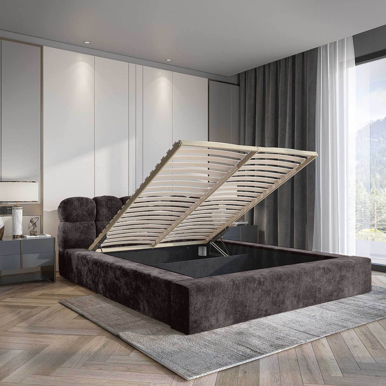 Polsterbett Vento-New Chenille 140x200 mit Holzrahmen Tender Way 97