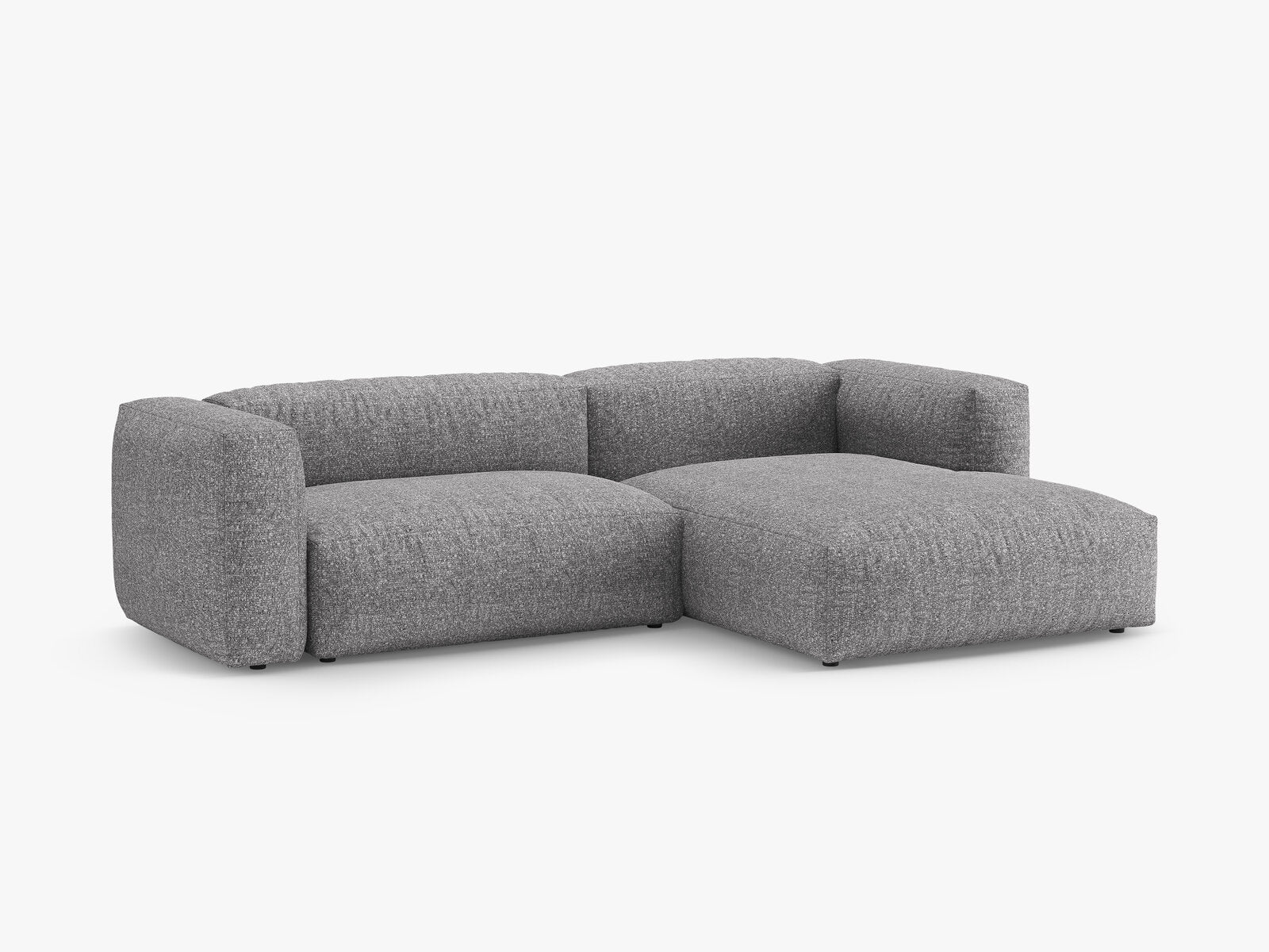 Micadoni Martina Ecksofa 4-Sitzer mit Schlaffunktion Rechts Boucle Monet Graphit