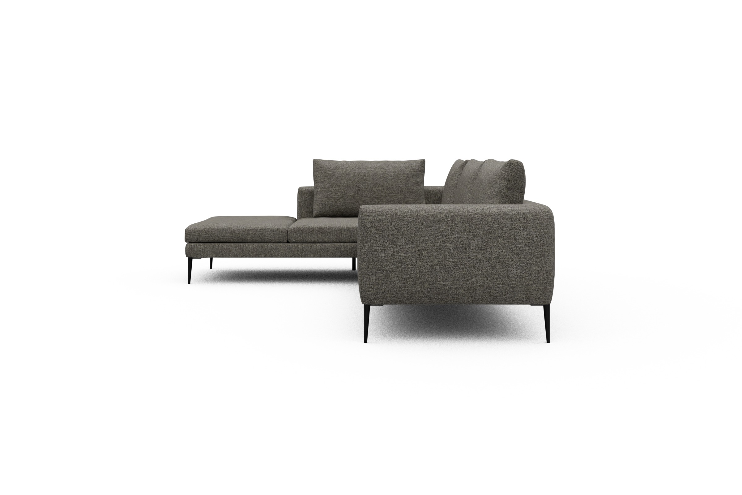 Ecksofa Paul Relax-Ecke rechts mit 3-Sitzer Carreno-Sepie-Brown